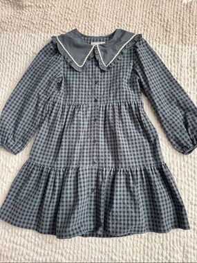 Zara Gingham Long-Sleeve Dress
